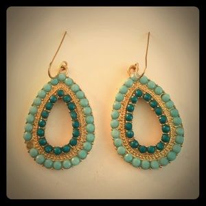 Blue and gold earrings